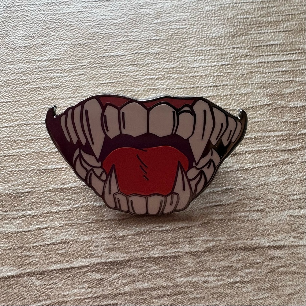 Strike Gently Vampire Fangs Teeth Pin